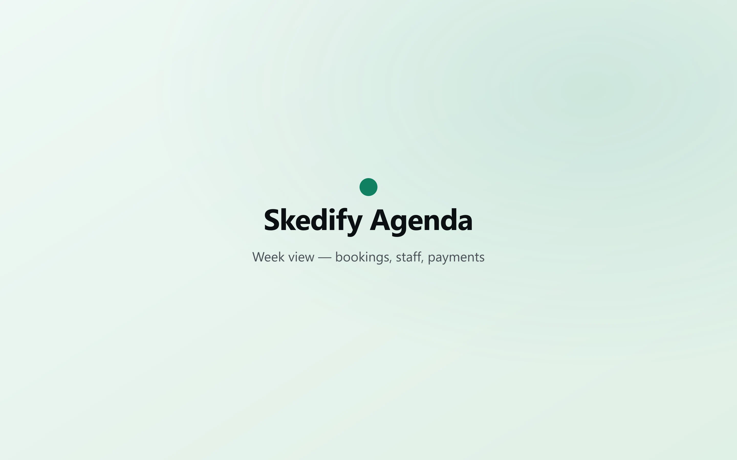 Skedify week agenda with colour-coded bookings across staff