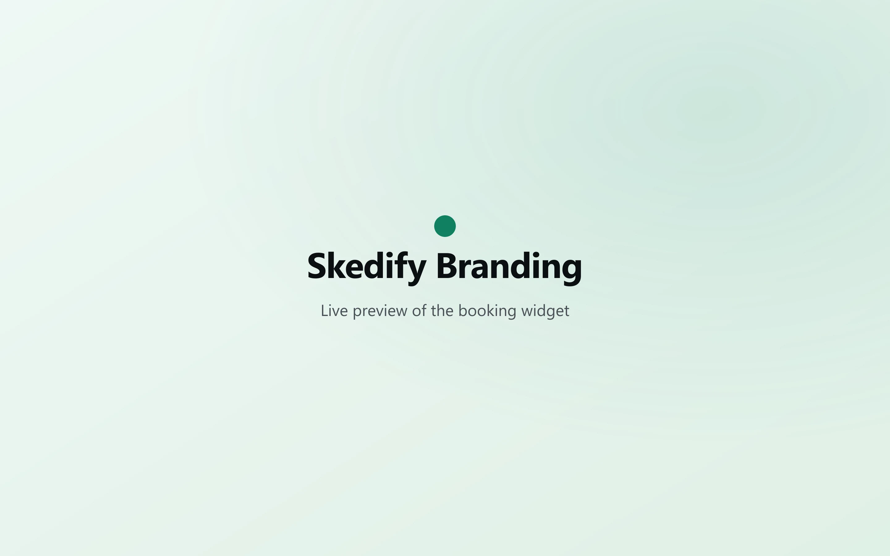 Skedify branding settings with a live widget preview